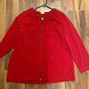 Koi zip up scrub jacket